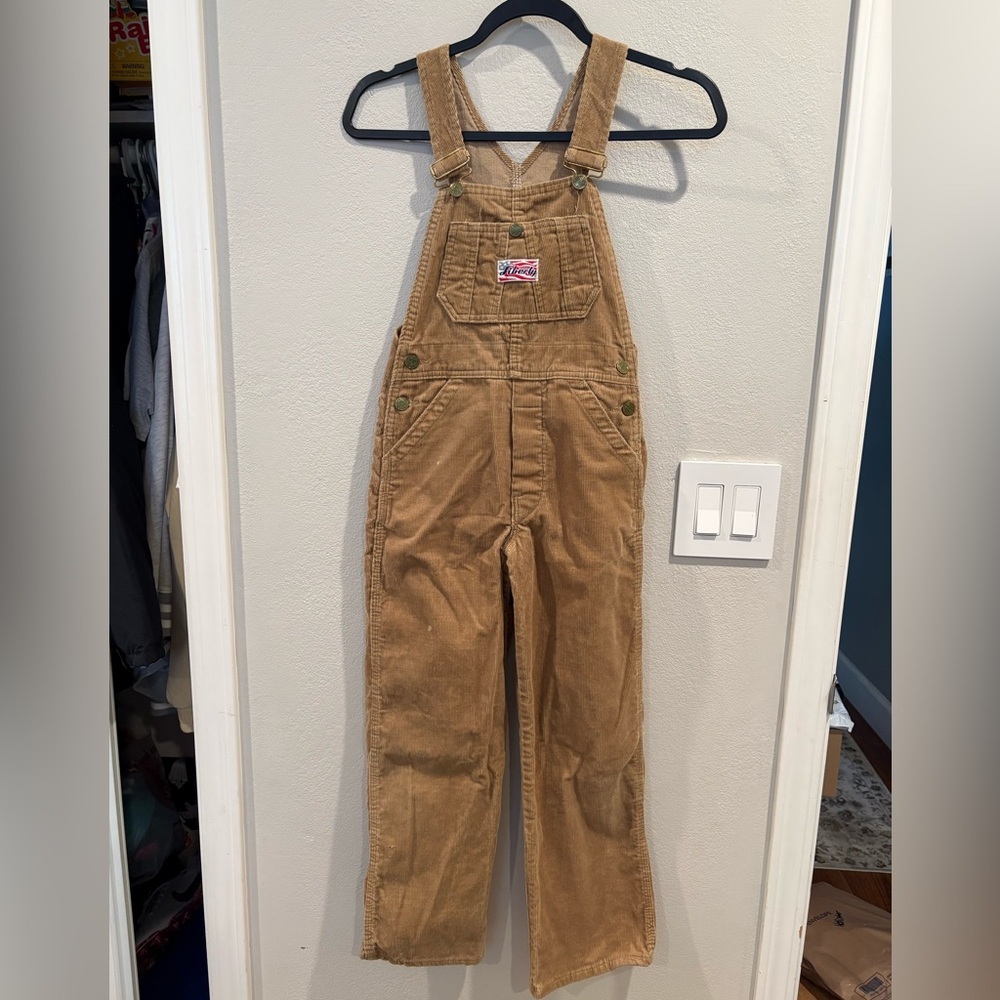 Vintage 1970’s/80’s Liberty Brown Corduroy Kids Overalls Size 8 Made in USA - Picture 2 of 11